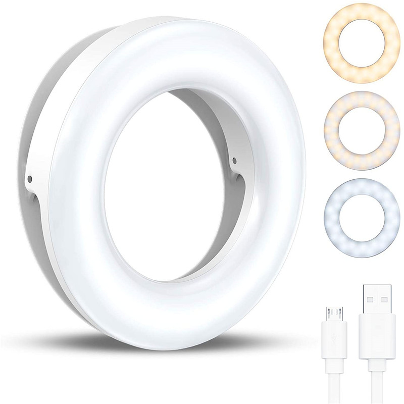 Photography Lighting Circle - Przenośna lampa pierścieniowa LED z klipsem
