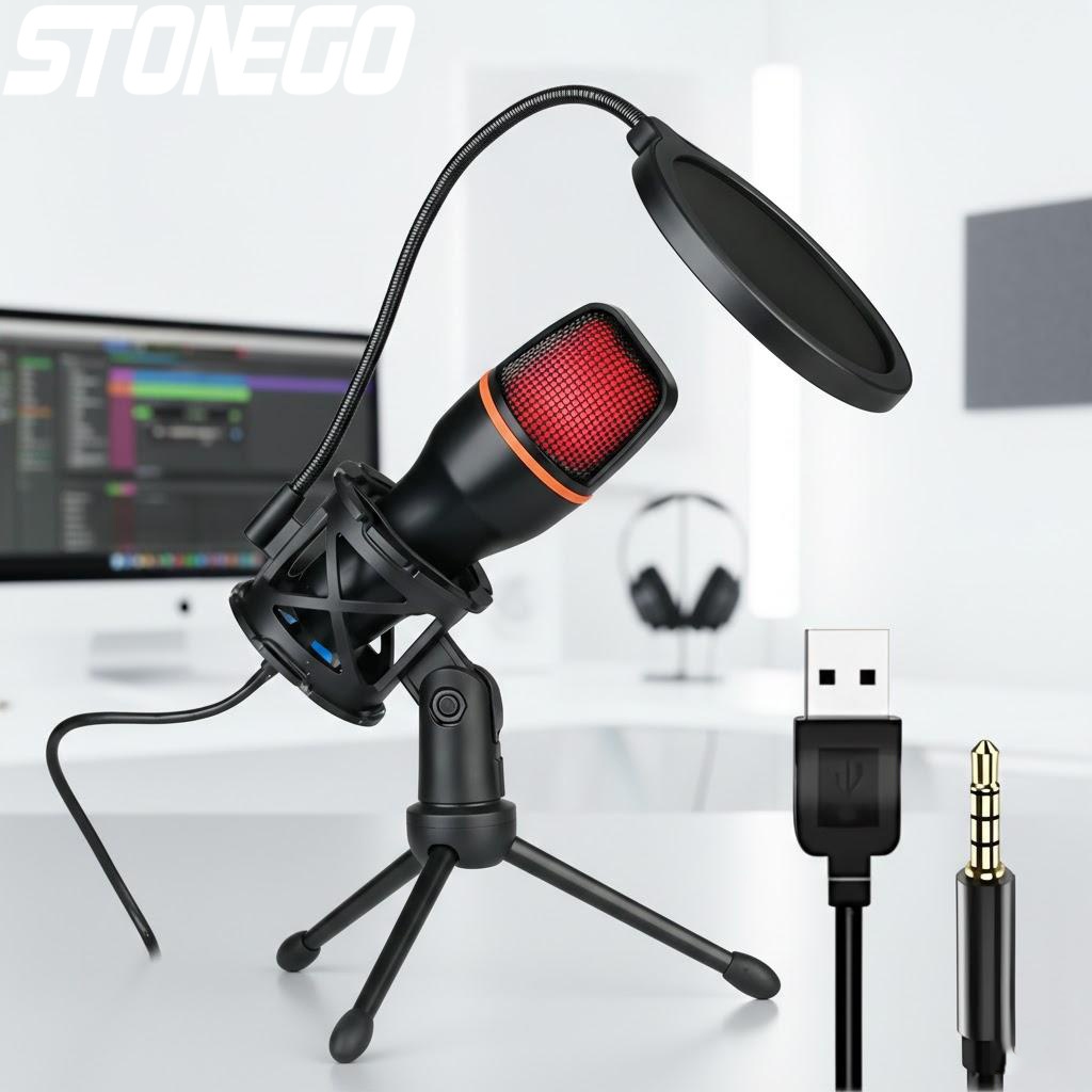 Photography Lighting Uk - Profesjonalny zestaw mikrofonu pojemnościowego USB z