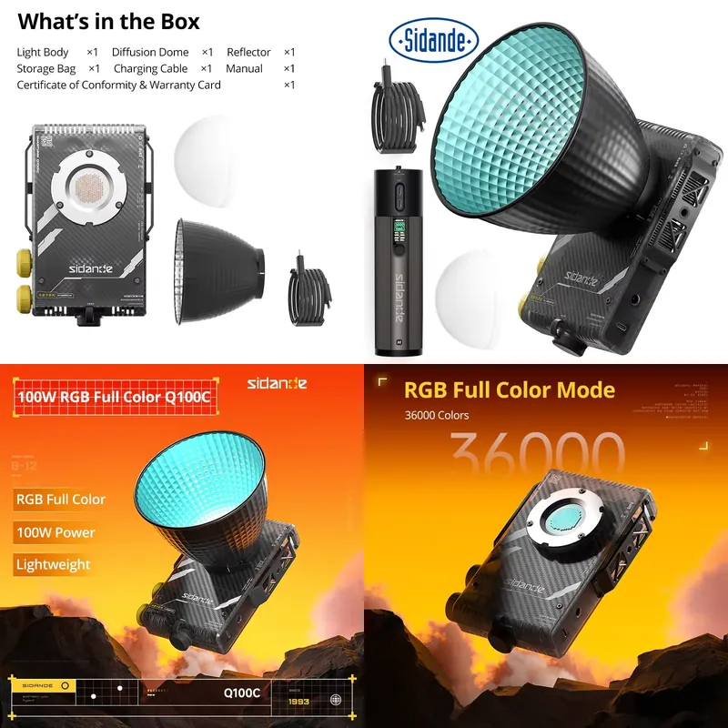 Photography Lighting Color - Lampa fotograficzna Sidande Q100C Q100Lite, optyczna,