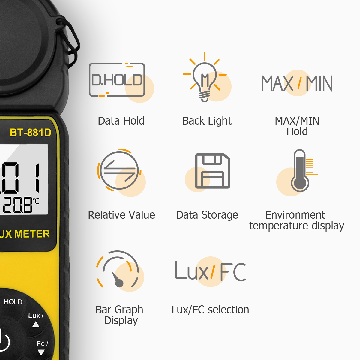 Photography Lighting Meter - Cyfrowy miernik natężenia oświetlenia 400 000