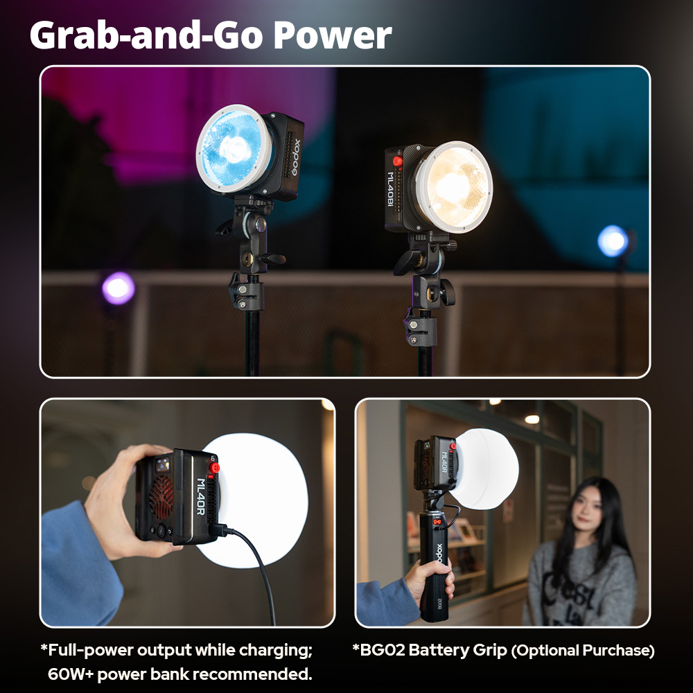 Photography Lighting Placement - Godox ML40Bi 40W Kieszonkowa lampa LED