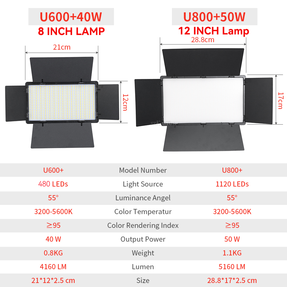 U800 U600 LED Photo Studio Vid – Photography Lighting Uk recenzja i cena